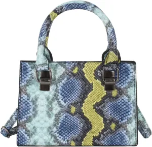 ZLM BAG US Women Mini Top Handle Bag Snakeskin Print Leather Crossbody Shoulder Bag Zipper Satchel Purse